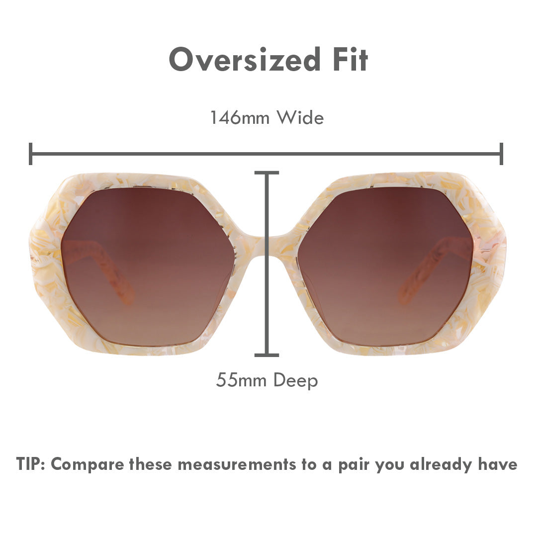 Luna Cream Marble Sunglasses