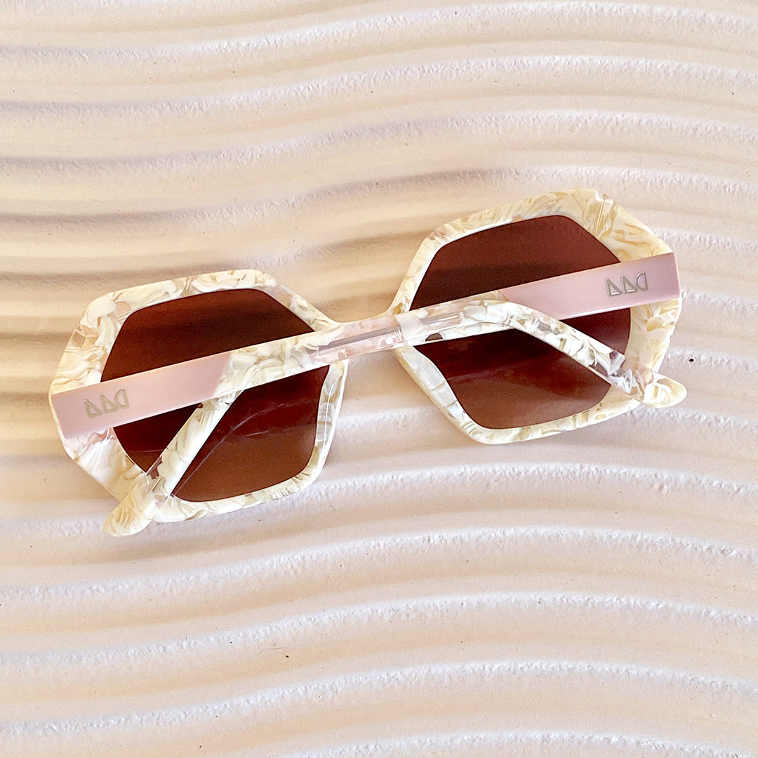 Luna Cream Marble Sunglasses