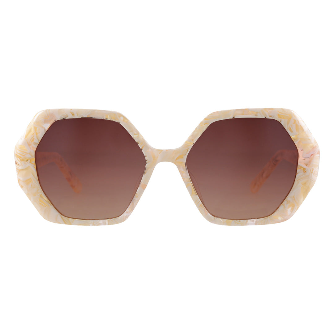 Luna Cream Marble Sunglasses